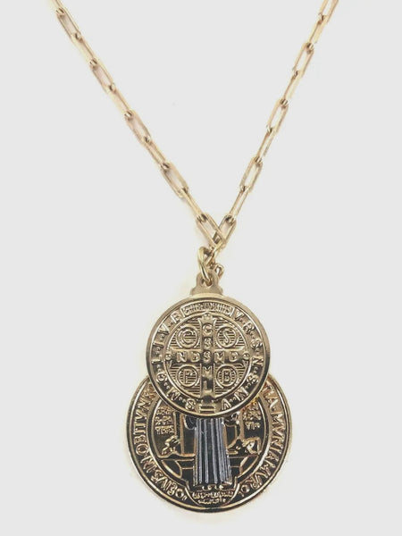 Saint II St. Benedict Coin Necklace