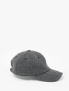 Wool Baseball Hat in Embroidered OUI Black & White
