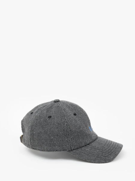 Wool Baseball Hat in Embroidered OUI Black & White