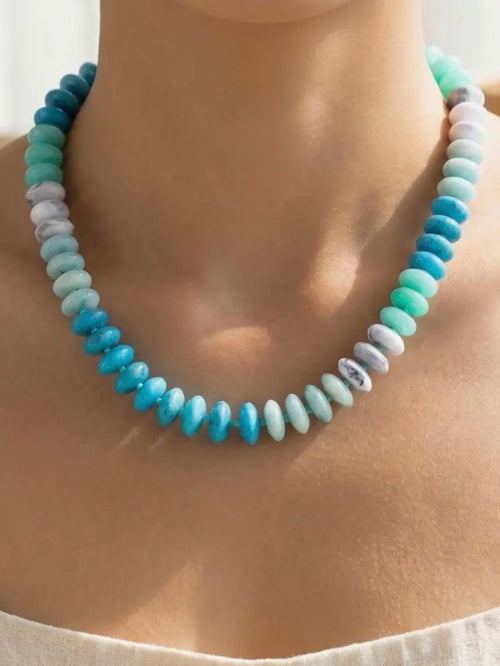 Major Disc Beaded Necklace in Green
