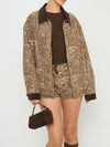Carter Bomber Jacket in Mod Leopard Denim
