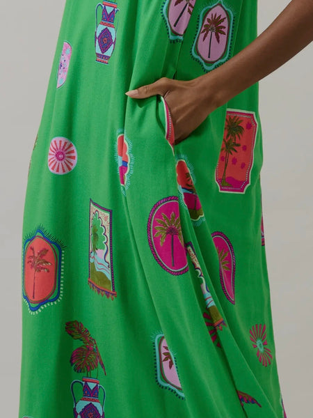 Trinie Halter Maxi Dress in Kelly