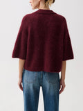 Nadya Polo Sweater in Cherry Wine