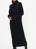 Montreal Midi Dress in Black Cable Knit