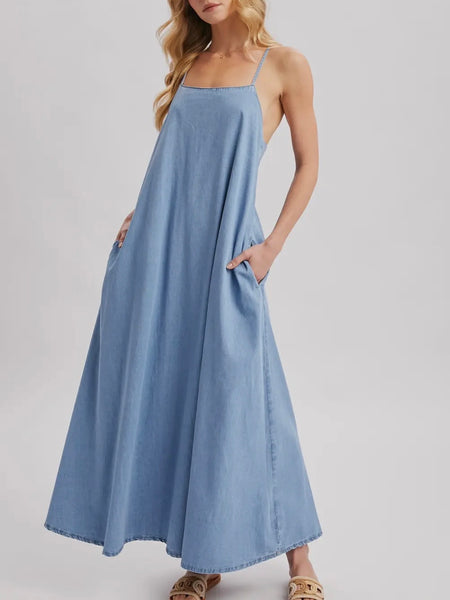 What's The Scoop Maxi Dress in Denim