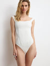 Scuba Corset Bodysuit in Cloud White