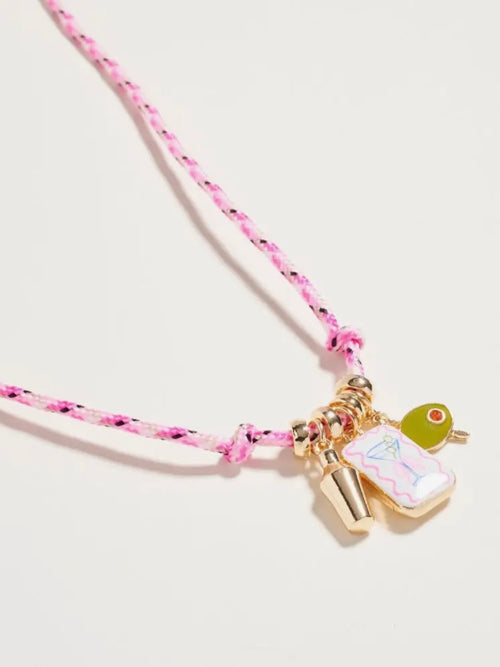 Martini Charms Cord Necklace