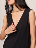 Sloane V-Neck Top in True Black