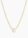 Rose Marble Coin Necklace in Mother of Pearl