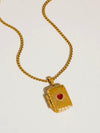 Lavande Heart Locket Necklace