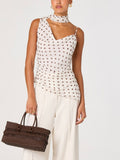 Adrie Top in Cream Polka Dot