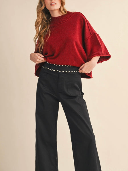 MOCKtauk Will Never Be The Same Sweater in Dark Wine