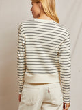 Stef Striped Boxy Tee in Sugar & Black