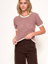 Cora Top in Aubergine & Ivory