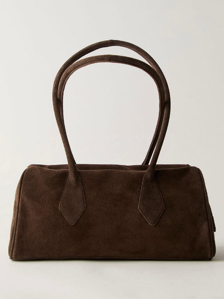 Sierra Suede Shoulder Bag in Chocolate