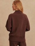 Sally Half Zip Sweat in Coffee Bean Marl