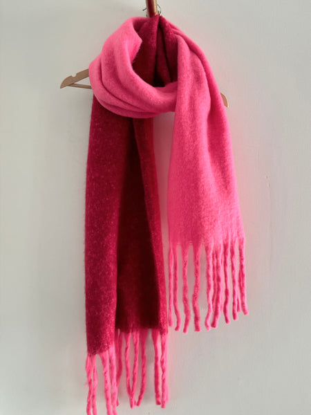 I'm Seeing Two Scarf in Magenta & Red