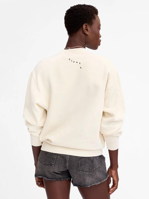 Oversized Sweatshirt in Cream Le Sex, Le Drugs, Le Rock & Roll