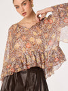 Margaery Top in Brown Floral