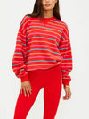 Devyn Oversized Sweatshirt in Strawberry Smoothie Stripe