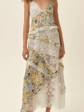 Rosalyn Maxi Dress in Yellow Blue