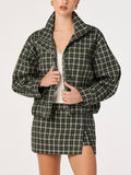 Cooper Jacket in Black Green Plaid