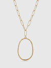 Large Oval Pendant Chain Link Necklace