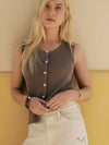 Syd Sweater Vest in Pebble Coast