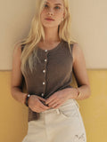 Syd Sweater Vest in Pebble Coast