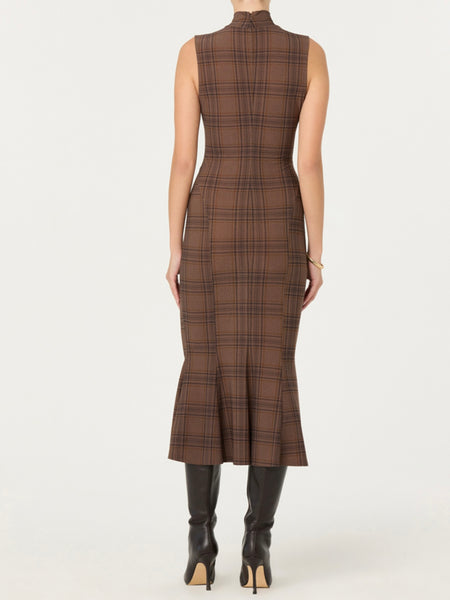 Leigha Dress in Brown Plaid