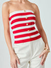 Hey Sailor Stripe Tube Top in Red