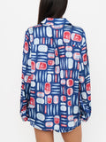 Beauty Sleep PJ Set in Navy Salty Sardines Silky