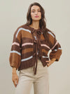 Coco Stripe Cardi in Brown