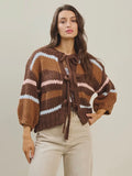 Coco Stripe Cardi in Brown