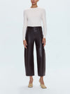 Eli Faux Leather Pant in French Roast