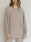 Levi Top in Almond Stripe