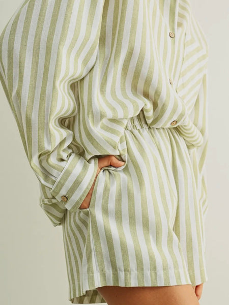 Stand On Stripes Shirt in Sage