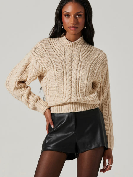 Kailee Strapless Sweater in Off White