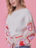 Heart On My Sleeve Sweater in White