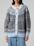 Hot Take Fairisle Sweater in Grey & Blue