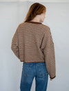 Piper Cardigan in Brown Stripe