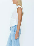 Nya Asymmetrical Tee in Le Blanc
