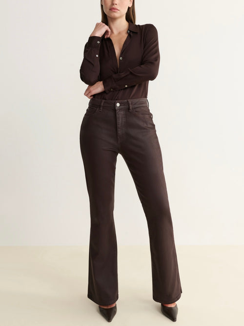 NAO Coated Bootcut in Coated Americano