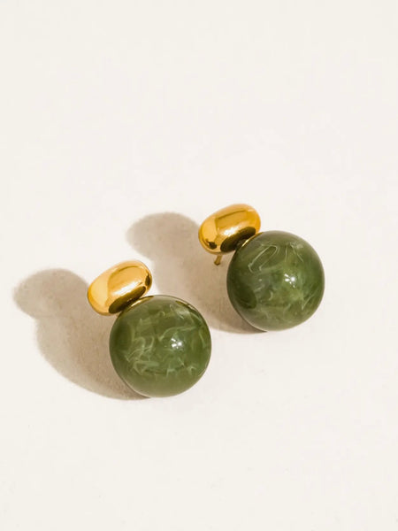 Velisse Marble Earrings in Green