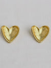 Textured Heart Studs in Gold