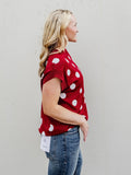 Off The Bench Sweater in Maroon & White