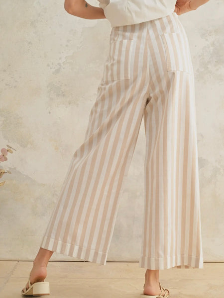 Poolside Stripe Pant in Beige