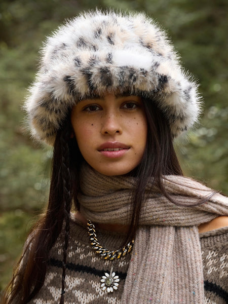 Ice Queen Bucket Hat in Leopard