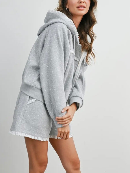 Connect The Dots Zip Up in Grey