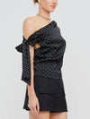 To Tie For Top in Black Polka Dot